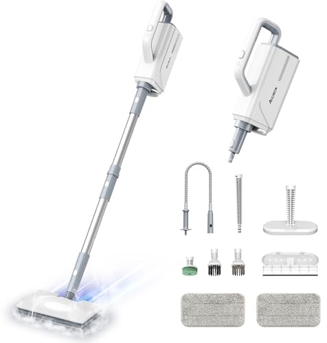 Ariceck FV07 Multifunctional Steam Mop with Detachable Handheld Steamer, 99.9% Disinfection, 15s Heat-Up, 360ml Tank for Hard Floors, Tiles, Carpets, Windows, Kitchen