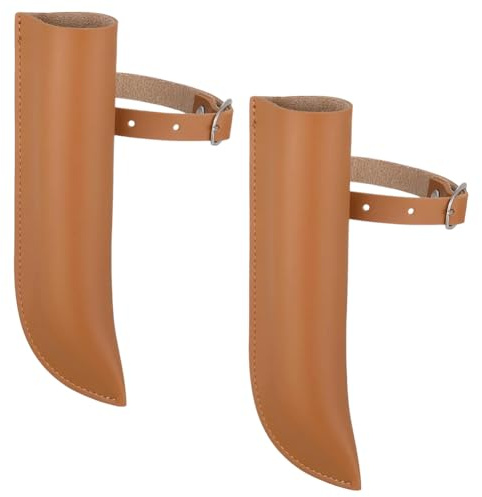 CALFOVERA 2 pz. 17 x 5cm in Pelle PU Porta Bandiera con Staffa per Cavallo Marrone Porta Bandiera Cintura Regolabile Staffa con Fibbia per Cavaliere Addestramento Sella Cavallo Palo