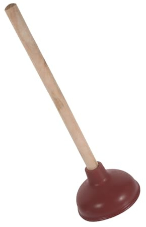 TIDTALEO Stura Water a Pressione per WC Manico in Legno da 35cm, Sturalavandini Portatile in Gomma ad Alta Pressione per Bagno e Casa, Facile da Usare per Scarichi Otturati