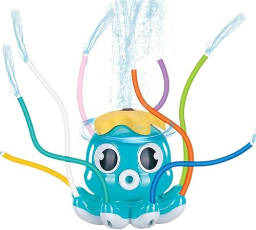 Water Sprayer - Outdoor Toy Water Sprinkler | Octopus-Shaped Backyard Sprinkler with 8 Swinging Tubes | Garden Toy Outdoor Waterer Sprayer for Ages 3+ Boys Girls Lawn Pool Backyard Birthday