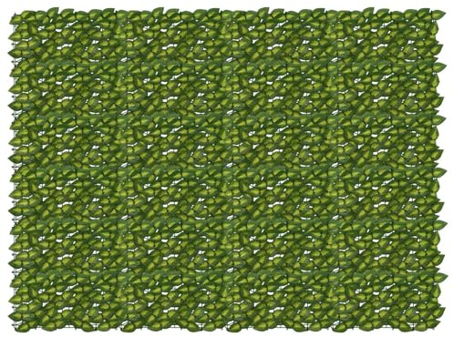 vidaXL Balkonsichtschutz mit Blättern Grün und Gelb 200 x 150 cm, Künstliches Efeu für Sichtschutz, moderne Balkon-Deko, pflegeleicht, wetterfest, Gartenteilung, Outdoorschutz