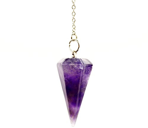 Pendel aus natürlichen Edelstein-Kristallen zum Verschwören von Divination Chakra Reiki. Spitze mit Kette und Schmuckbeutel