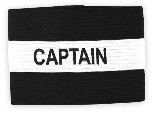 Fitness Health Football Band Soccer Captain's Armband Design Captain Band for Adult and Youth, 5 Colours Available for Multiple Sports, Elastic Arm Band for Captain (Black - Kids)