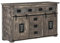 MASSIVMOEBEL24.DE Railway Sideboard Mango Größen 2, Farbe:grau lackiert, Größe:150x45x90 cm (BxTxH)