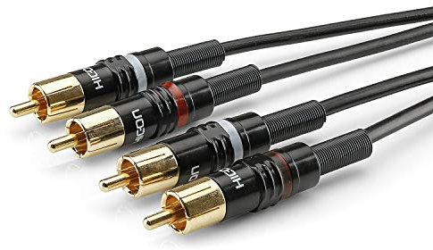Sommer Cable Basic+ 3,0m Cinch Audiokabel OFC geschirmt Stereo Cinchkabel mit HICON HI-CM03 RCA Stecker 300cm - HBP-C2-0300