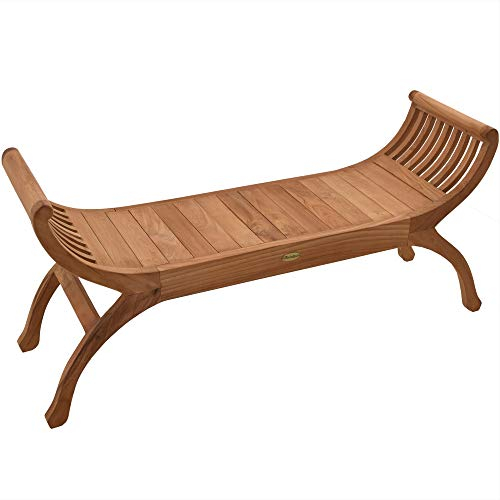 Teako Design Gartenbank Crotone wetterfest Teakholz unbehandeltes massivholz Parkbank Wetterfest Sitzbank Balkonbank