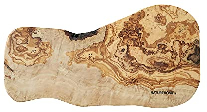 Unikat aus Olivenholz: Rustikale ovale Astscheibe ca. 30cm von NATUREHOME - EIN nachhaltiges Servierbrett