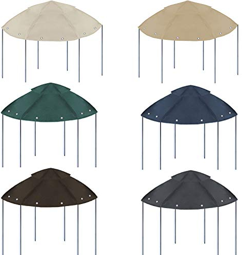 freigarten.de Ersatzdach für Pavillon Ø 350 [cm] Wasserdicht Material: Panama PCV Soft 370g/m² extra stark Modell 4 (Braun)