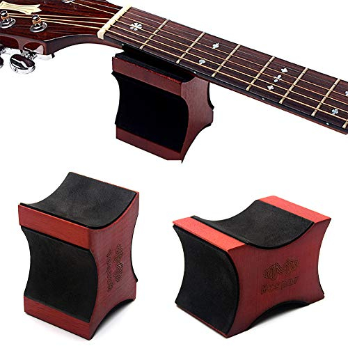XHXseller Gitarrenhalsstütze, Nackenstütze für Gitarren, Kopfkissen, Saiteninstrument, Gitarrenbauer-Werkzeug, rutschfest, Mahagoni, Kaffee, 95 x 65 x 60,5 mm