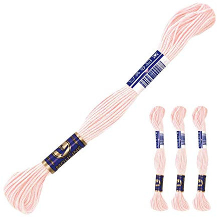 3 Docken Stickgarn je ca. 8m Sticktwist 100% Baumwolle Stickerei verschiedene Farbwahl, Farbe :3212 zartrosa