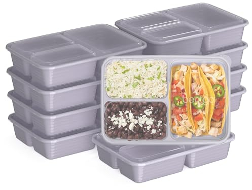 Bentgo Prep 3-Compartment Meal Prep Containers with Lids, 20 Piece Set