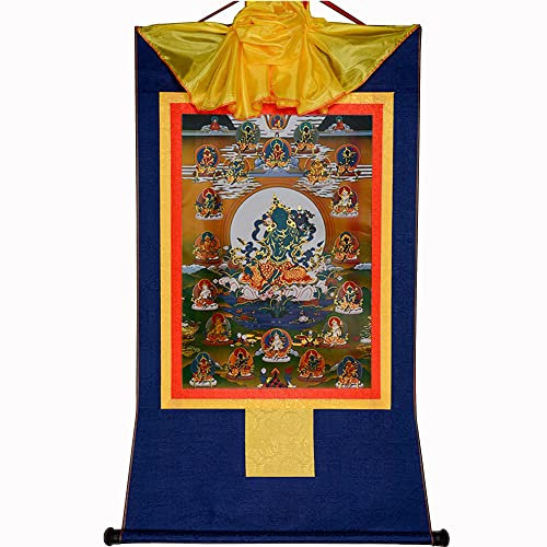 Gandhanra Thangka Tibetische Wandbehang,21 Tara Thangka,Heißgeprägter Buddha Wandteppich für Zen Wohnkultur, Meditation, Spirituelle Entspannung und Ruhe