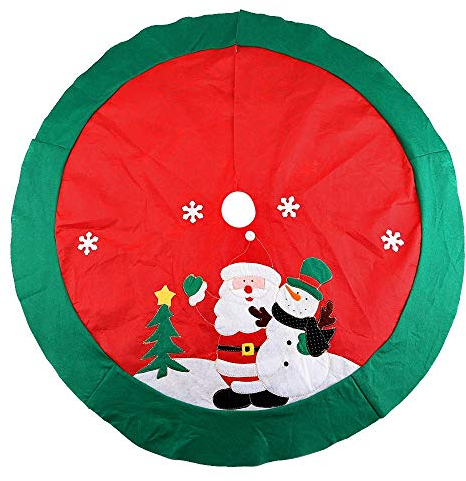 Uten 100 cm Albero di Natale Grembiule, Gonna Chic Pratico Creativo Durevole Albero Base Decorazione Natale Ornamento per le vacanze Festa a casa Albero Gonna Grembiule Tappeto Grembiule