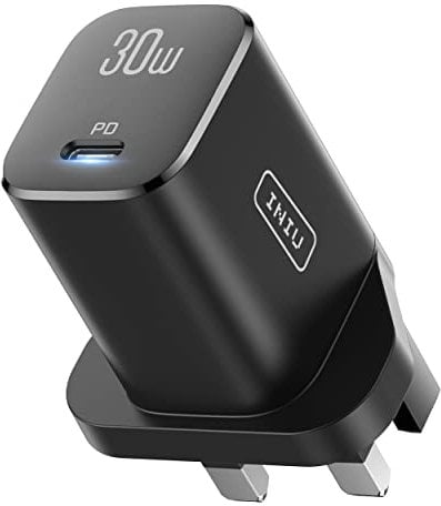 USB C Plug UK, INIU 30W USB C Fast Charger, 2 Ports PD Power Adapter +QC Multi Mains Type C Wall Charging plug for iPhone 15 14 13 12 Pro Max, iPad Pro Air Mini, Airpods Pro, Samsung Galaxy.