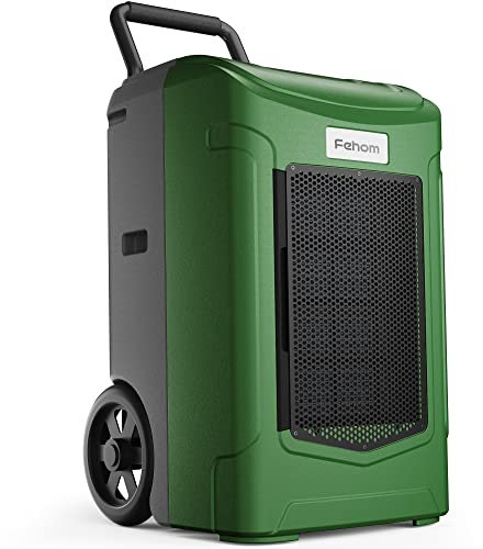 Fehom Large Commercial 180 Pint Dehumidifier with Drain Hose - Built-In Pump, with Handle and Washable Filter - 24 Hr Timer Ideal for Large Basements, Industrial Spaces and Job Sites up to 7000 Sq. Ft