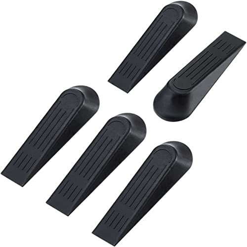 Durable Black Door Stops – Pack of 5, Non-Slip Plastic Door Stoppers for Home and Office, Suitable for Standard Doors, Door Jammers, and Heavy Duty Door Stops