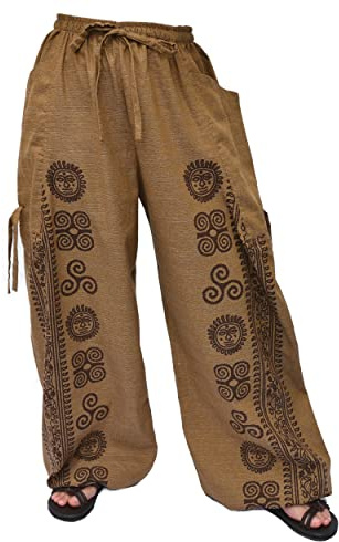 Siamrose Casual Yoga Harem Pants Men Women Baggy Lounge Trousers, Beige