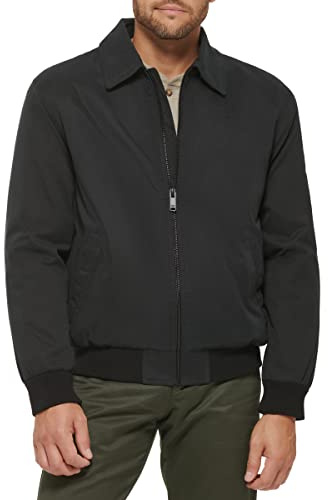 Dockers Men's Micro Twill Golf Bomber Jacket, Black Filled, Small