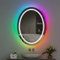 LUVODI Badspiegel Oval RGB Beleuchtung: Dimmbar LED RGB Spiegel mit Beleuchtung, 11 Lichtfarben Einstellbare, Entfogging Wandspiegel mit 4 Touchschalter Speicherfunktion Schminkspiegel 60x80 cm