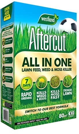 Aftercut All in One Lawn Feed, Weed and Mosskiller 80m2 Box