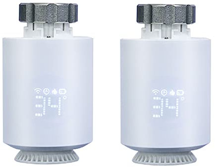 2PCS Smart Radiator Thermostat,Smart Radiator Thermostat Valve For Digital Multi-Room Control,Precise Temperature Control, Easy Installation, Heaters Control Valve for Home Low Energy Works With APP