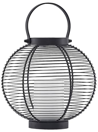 Lindby LED Solarleuchte (Laterne) Mairuna (spritzwassergeschützt (Modern) in Schwarz aus Metall (1 flammig,) - Dekorationsleuchte Solarlampe