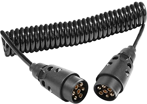 AGRISHOP 7 Pin Trailer Male To Male Cable 2.4M,12v 7pin To 7pin Towing Cable,7pin Trailer Lead,7pin Trailer Plug,Light Board Extension Cable For Trailer Towing Suzi Cable,Trailer Extension Cable