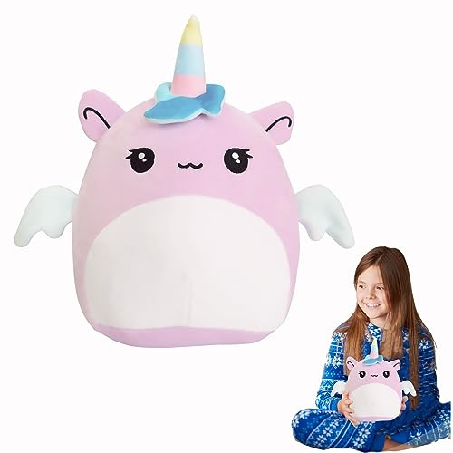 POPOYU Enhörning Plyschkudde - Kreativ Söt Kawaii Kudde Docka Rosa Dekorativ för Barn Pojkar Flickor Födelsedagspresent Mjuk Säng/Soffa Dekoration