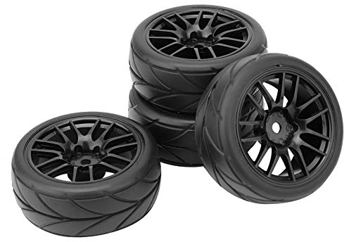 RC-Autoreifen, Langlebige Gummi-RC-Reifen und Felgen RC-Rennreifen Auto auf der Straße Felge Passend für HSP HPI 9068-6081 1/10 RC-Auto
