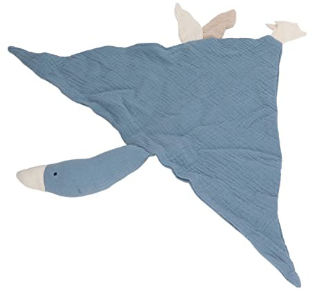 Gans Schmusetuch, Weiches und Sicheres Schmusetuch aus Baumwolle, Schön für Babys auf Reisen (Blau Schwarz)