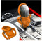 CGEAMDY Gangschaltung Hoodie-Abdeckung, Lustige Hoodies Schaltknaufschutz für Auto, Dekoration Passend für Manuelles oder Automatisches, 13 x 6 CM Holländischer Samt Dekoratives Autozubehör (Orange)