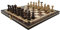 SZACHY-SZAFRANIEC - Schachspiel - Schach Tourist Bronze - Klappbar Schachbrett |31x31cm| aus Holz & 32 Schachfiguren - Chess Board Set