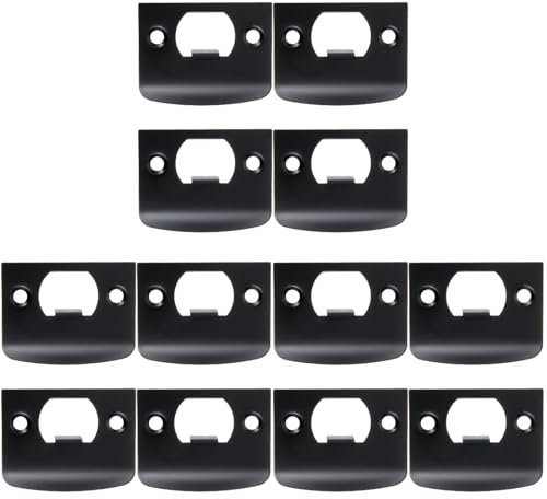 DOITOOL 12 Pcs Cam Block Front Door Reinforcement Security Deadbolt Strike Door Latch Strike Plate Door Covers Brass Door Handle Door Hole Cover Plate Stainless Steel Sidebar Buckle Box