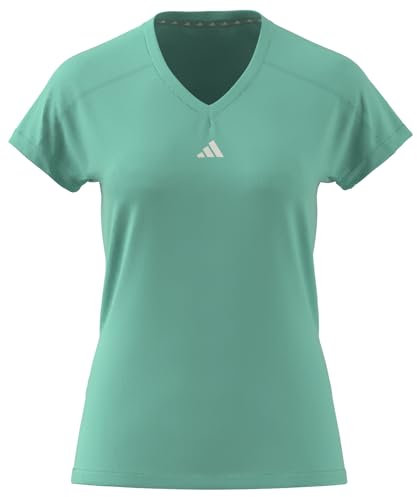 Adidas Damen AEROREADY Train Essentials Minimal Branding V-Neck Tee, Mint ton, S