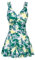 GRACE KARIN Ladies Swimdresses Tummy Control Skirted Swimsuit One Piece Bathing Suit Yellow-Green Leaves L
