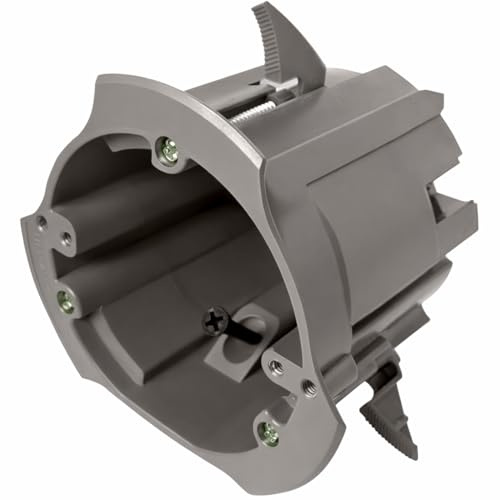 SmarToggle 3.5 Round Ceiling Light Fixture Box – Old Work Electrical Box for Stud or No-Stud Mount |Rated 50 lbs | 3/4 Toggle Depth | Pilot Locator & Scoring Burrs for Perfect Alignment