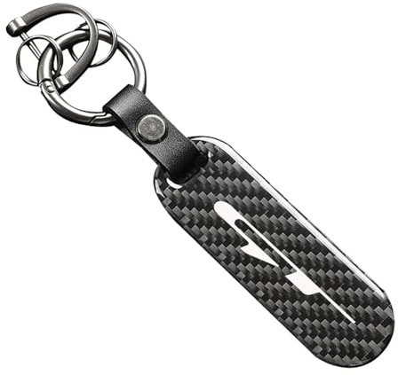 TrUkd Porte clés de Voiture Porte-clés Accessoires Compatible avec pour Peugeot GT GTLINE 206 208 307 308 2008 - Fibre de Carbone - Cadeaux d'amateur de Voiture,S