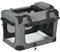 PawHut Foldable Pet Carrier for Small and Miniature Dogs, Portable Cat Carrier Soft Side Pet Travel Crate with Removable Mat, Storage Bags, Breathable Mesh 60 x 41.5 x 41cm - Grey