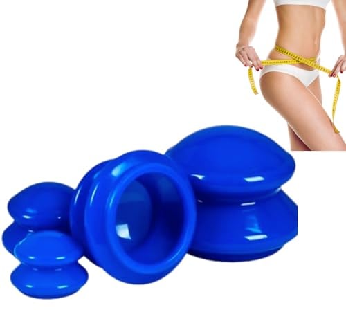 Coppette Silicone Anti Cellulite Set 4 PZ Anti Età Sotto Vuoto Rassoda Glutei Viso Applicazione Semplice Allieva Dolori Muscolari Infiammazioni Articolari Aiuta Circolazione Sanguigna
