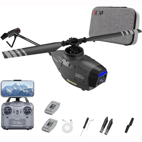 Unbit C127AI Scout RC Hubschrauber Mit 1080P Kamera, 4CH AI Intelligente Fernbedienung Hubschrauber Mit 6-Achsen-Gyro Eine Taste Start/Landung Optical Flow Positionierung