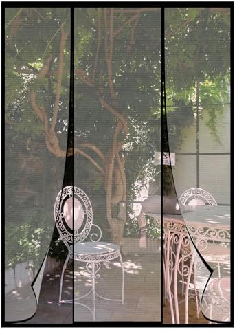 Kit di montaggio autonomo per zanzariera antizanzare, zanzariera per porte - porta antizanzare con cinturino in Nastro magico - zanzariera senza forare-120x235cm-Nero