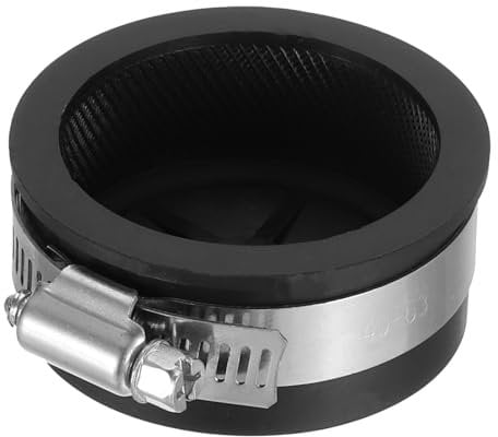 PATIKIL 2 Inch PVC Pipe Cap, 1 Pcs Steel Mechanical Test Plug with Stainless Steel Clamps Sewer Cleanout Cover Durable Sewer Pipe Plug Fit for Most Pipes Sink Pools, Black