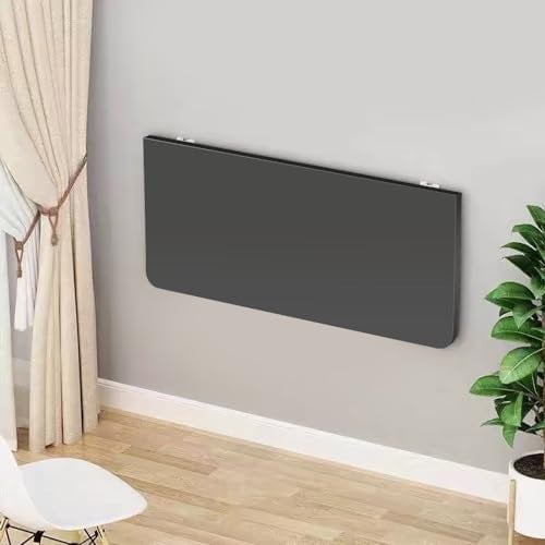 Tavolo da Cucin, Tavolo da Lavoro Pieghevole a Parete Tavolo con ribalte, Tavolo da Pranzo in Legno massello Scrivania per Computer per parete in ufficio, cucina, sala da pranzo-80*50*1,6 cm-nero