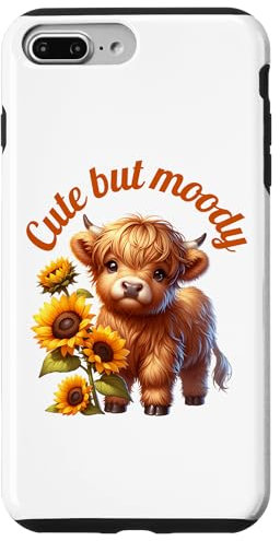 Cute But Moody Highland Cow Calf Case for iPhone 7 Plus/8 Plus