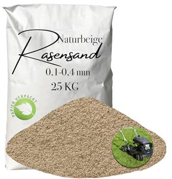 Rasensand 25kg Gartensand Quarzsand 0,1-0,4 mm für Rasenpflege papierverpackt