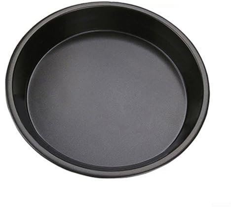 Yuanpgky Minimalist Carbon Steel Round Pizza Baking Tray, Non-Stick, Oven & Dishwasher Safe, Black, 10 D