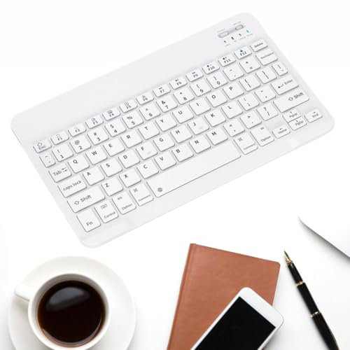 LYEAA Tastatur, kompatibel 3.0, 7 Farben, Hintergrundbeleuchtung, ultraleichte, schlanke Tastatur, wiederaufladbare Tastatur mit Hintergrundbeleuchtung, geräuschloses Tippen für Android,