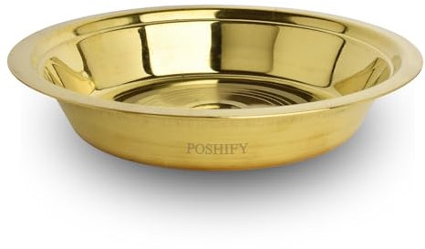 POSHIFY Brass Deep Prath - Traditional Indian Handcrafted Brass Deep Plate for Puja, Spiritual Practices, Home Decor, Festival Celebrations, and Daily Worship Rituals