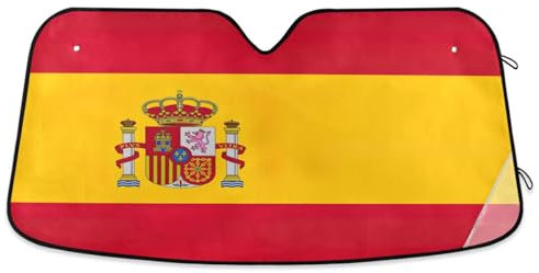 Parasol plegable para parabrisas de automóvil, con bandera de España, cubierta aislante para parabrisas de automóvil, parasoles para parabrisas delantero (M)