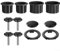 Lot d'anneaux adaptateurs pour pied de parasol avec manchons stabilisateurs en plastique pour base de parasol 38 mm 48 mm Noir